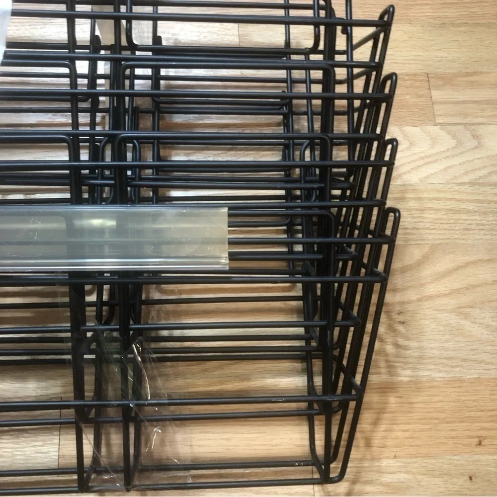4 Tier Hanging Metal Cubicle File Folder Black Office Storage